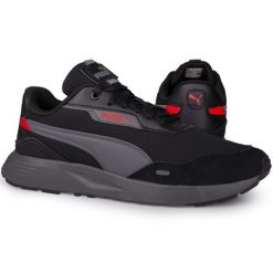 Buty męskie sportowe sneakersy Puma RUNTAMED PLUS. Czarne buty sportowe męskie Puma, bez wzorów, bez zapięcia, do biegania. Za 319.00 zł.