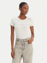 Patrizia Pepe T-Shirt CM1419/J013-W146 Biały Regular Fit. Białe t-shirty damskie Patrizia Pepe, bez wzorów, z wiskozy, bez kołnierzyka, bez ramiączek. Za 549.99 zł.