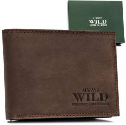 Klasyczny skórzany portfel męski od Always Wild NoSize. Portfele męskie Always Wild, bez wzorów. Za 95.60 zł.