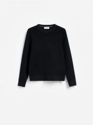 Strukturalny sweter z bawełną - czarny. Czarne swetry męskie Reserved, l, bez wzorów, z bawełny, bez kołnierzyka, bez ramiączek. Za 119.99 zł.