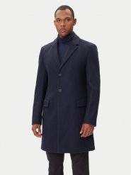 HUGO Płaszcz wełniany Migor2541 50546528 Granatowy Slim Fit. Niebieskie płaszcze męskie Hugo, na zimę, m, bez wzorów, z wełny, bez kołnierzyka, bez kaptura. Za 1,309.00 zł.