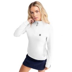 Bluza golfowa damska Caddy. Białe bluzy damskie SIROKO, l, bez wzorów, z materiału, bez ramiączek, bez kaptura. Za 296.00 zł.