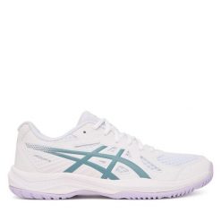 Buty na siłownię Asics. Białe obuwie sportowe damskie Asics, bez wzorów, bez zapięcia, na fitness i siłownię. Za 269.99 zł.