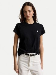 Polo Ralph Lauren T-Shirt 211B14605033 Czarny Regular Fit. Czarne t-shirty damskie Polo Ralph Lauren, l, bez wzorów, bez kołnierzyka, bez ramiączek. Za 399.99 zł.