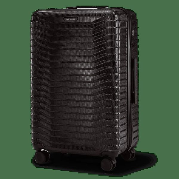 Walizka DUŻA WINGS PC SEA EAGLE 2.0 28" BLACK. Czarne walizki damskie Wings, bez wzorów, z materiału, duże. Za 289.90 zł.