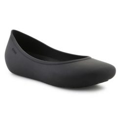 Buty Crocs Brooklyn Flat 209384-001 czarne. Czarne balerinki damskie bez wzorów, z materiału, bez obcasa, bez zapięcia. Za 302.18 zł.