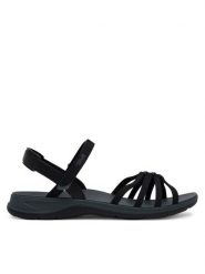 Teva Sandały Tirra Traveler 1166130 Czarny. Czarne sandały damskie Teva, bez wzorów, z materiału, bez obcasa, na płaskiej podeszwie, bez zapięcia. Za 399.99 zł.