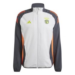 Kurtka prezentacyjna Benfica Lisbonne Tiro 2024/25. Szare kurtki męskie Adidas, l, bez wzorów, z materiału, bez kaptura. Za 335.10 zł.