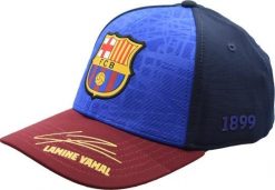 Czapka z daszkiem FC Barcelona z podpisem Lamine Yamal. Czerwone czapki damskie FC BARCELONA, bez wzorów, z materiału, klasyczne. Za 109.00 zł.