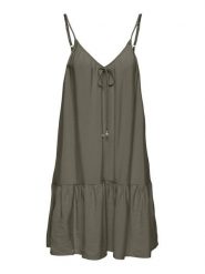 ONLY Sukienka letnia Misara 15373962 Zielony ciemny Regular Fit. Zielone sukienki damskie ONLY, na lato, s, bez wzorów, z wiskozy, bez kołnierzyka, bez ramiączek. Za 149.99 zł.