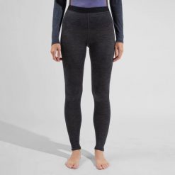 Legginsy termoaktywne damskie Odlo Natural Performance PW 150 BL Bottom Long. Szare legginsy damskie ODLO, bez wzorów, z materiału. Za 210.95 zł.
