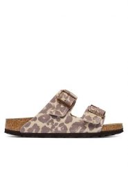 Birkenstock Klapki Arizona Print 1033330 Brązowy jasny. Brązowe klapki damskie Birkenstock, bez wzorów, ze skóry, bez obcasa, bez zapięcia. Za 629.99 zł.