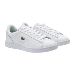Tenisówki Lacoste Model Carnaby Set Kolor Biały. Białe trampki i tenisówki damskie Lacoste, bez wzorów, z materiału, bez zapięcia. Za 419.00 zł.