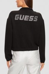 GUESS Czarna damska bluza Cecilia. Czarne bluzy damskie Guess, s, z aplikacjami, bez ramiączek, bez kaptura. W wyprzedaży za 354.99 zł.