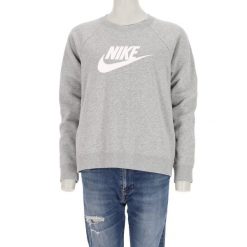 Nike Bluza damska szara. Szare bluzy damskie Nike, l, bez wzorów, z materiału, eleganckie, bez ramiączek, bez kaptura. Za 97.94 zł.