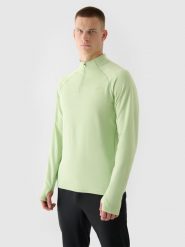 4F Bluza do biegania szybkoschnąca męska - zielona S. Zielone bluzy sportowe męskie 4F, m, bez wzorów, z dzianiny, bez kaptura, do biegania. W wyprzedaży za 99.99 zł.