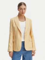Weekend Max Mara Marynarka Nalut 2615041072 Żółty Regular Fit. Żółte marynarki i żakiety damskie Weekend Max Mara, bez wzorów, ze lnu, bez kołnierzyka, bez ramiączek. Za 1,789.00 zł.