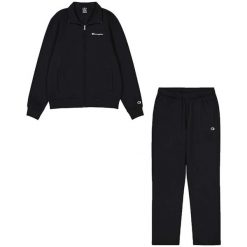 Męski dres CHAMPION, komplet bluza i spodnie, czarny. Czarne komplety dresowe męskie Champion, m, bez wzorów, z bawełny. Za 180.99 zł.
