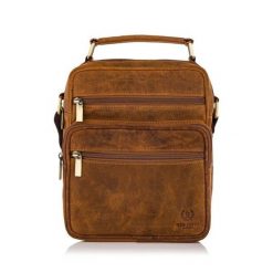 Listonoszka saszetka męska brązowa vintage PAOLO PERUZZI T-28-HBR. Brązowe saszetki i nerki męskie Paolo Peruzzi, ze skóry, do ręki, duże. Za 139.99 zł.