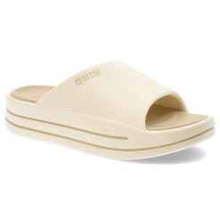 Beżowe Klapki Big Star Modne Obuwie Damskie. Brązowe klapki damskie BIG STAR, na lato, bez wzorów, retro, bez obcasa, bez zapięcia. Za 79.99 zł.