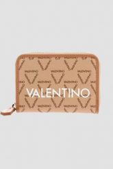 VALENTINO Beżowy mały portfel Liuto. Brązowe portfele damskie Valentino by Mario Valentino. W wyprzedaży za 190.99 zł.