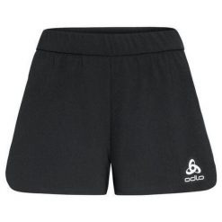 Spodenki damskie do biegania Zeroweight 3 inch. Czarne szorty damskie ODLO, bez wzorów, sportowe. W wyprzedaży za 180.80 zł.