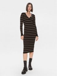 Liu Jo Sukienka dzianinowa MF3003 MS99E Czarny Slim Fit. Czarne sukienki damskie Liu Jo, xs, bez wzorów, z dzianiny, bez kołnierzyka, bez ramiączek. Za 699.99 zł.