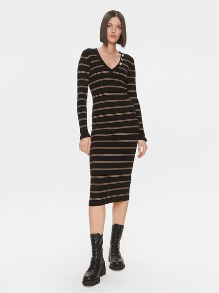 Liu Jo Sukienka dzianinowa MF3003 MS99E Czarny Slim Fit. Czarne sukienki damskie Liu Jo, xs, bez wzorów, z dzianiny, bez kołnierzyka, bez ramiączek. Za 629.99 zł.