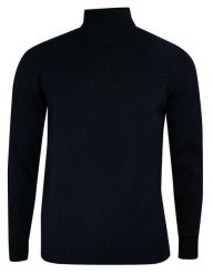 Golf Klasyczny, Ciemny Granatowy, Wełna Merynosa, Elegancki -MM Classic- Męski. Niebieskie swetry męskie MM Classic, l, bez wzorów, z jeansu, eleganckie, bez kołnierzyka, bez ramiączek. Za 175.00 zł.