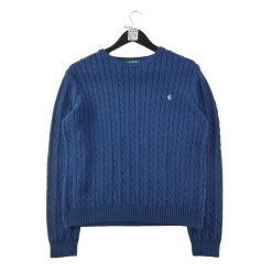 Second life - Lauren Ralph Lauren sweter damski z warkoczowym splotem - Jak nowy. Niebieskie swetry nierozpinane damskie Ralph Lauren, s, bez wzorów, ze splotem, eleganckie, bez kołnierzyka, bez ramiączek. Za 170.36 zł.