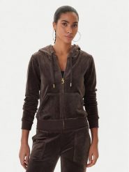 Juicy Couture Bluza Robertson JCAP176G Brązowy Slim Fit. Brązowe bluzy damskie Juicy Couture, xs, bez wzorów, z syntetyku, bez ramiączek, bez kaptura. Za 319.99 zł.