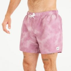Spodenki surfingowe męskie Olaian 100 15" Cloud. Fioletowe szorty męskie OLAIAN, bez wzorów, z materiału, sportowe. Za 49.99 zł.