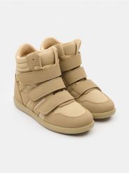 Trampki za kostkę z imitacji zamszu - beżowy. Brązowe trampki i tenisówki damskie Sinsay, bez wzorów, za kostkę, bez zapięcia. Za 89.99 zł.