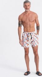 Ombre Szorty męskie kąpielówki w kolorowy print - białe V2 OM-SRBS-0140 XXL. Białe kąpielówki męskie Ombre, m, bez wzorów. Za 89.99 zł.