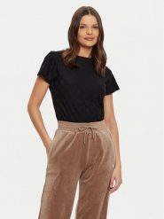 Guess T-Shirt V5RI02 KCLG2 Czarny Regular Fit. Czarne t-shirty damskie Guess, m, z aplikacjami, z syntetyku, bez kołnierzyka, bez ramiączek. Za 119.99 zł.