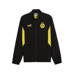 Kurtka Archive Domicile Borussia Dortmund 2024/25. Czarne kurtki męskie Puma, bez wzorów, sportowe, bez kaptura. W wyprzedaży za 237.50 zł.