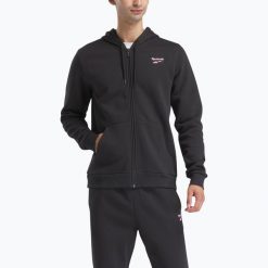 Bluza Reebok Identity SL Fleece FZ. Czarne bluzy męskie REEBOK FITNESS, m, bez wzorów, bez ramiączek, bez kaptura. Za 209.99 zł.