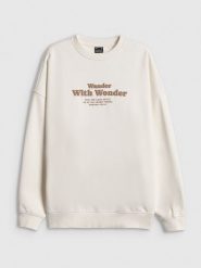 4F Bluza dresowa oversize bez kaptura damska - biała S. Białe bluzy damskie 4F, s, bez wzorów, z dresówki, bez ramiączek, bez kaptura. Za 159.99 zł.