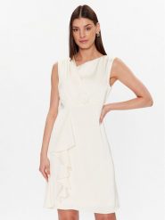 DKNY Sukienka koktajlowa DD2K2383 Écru Regular Fit. Sukienki damskie DKNY, bez wzorów, z syntetyku, wizytowe, bez kołnierzyka, bez ramiączek. Za 429.99 zł.