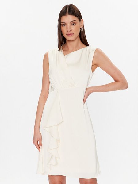 DKNY Sukienka koktajlowa DD2K2383 Écru Regular Fit. Sukienki damskie DKNY, bez wzorów, z syntetyku, wizytowe, bez kołnierzyka, bez ramiączek. Za 389.99 zł.