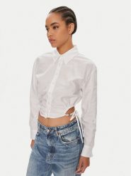 Hugo Koszula Eliesa 50512837 Biały Slim Fit. Białe koszule damskie Hugo, bez wzorów, z bawełny, bez kołnierzyka, bez ramiączek. Za 409.99 zł.