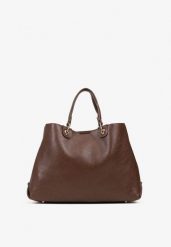 Brązowa Dwukomorowa Torebka Typu Shopper Ozdobiona Metalicznymi Aplikacjami Adorrive. Brązowe torebki do ręki damskie Born2be, z aplikacjami, z jeansu, bez dodatków. Za 169.99 zł.