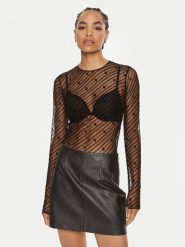 Elisabetta Franchi Body BO-004-46E2 Czarny Regular Fit. Czarne body Elisabetta Franchi, bez wzorów, z syntetyku. Za 759.99 zł.