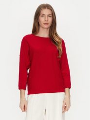 Tatuum Sweter Perlo T2424.090B Czerwony Regular Fit. Czerwone swetry nierozpinane damskie Tatuum, m, bez wzorów, z syntetyku, bez kołnierzyka, bez ramiączek. Za 169.99 zł.