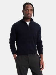 BOSS Sweter H-Fine 50571269 Granatowy Regular Fit. Niebieskie swetry męskie Boss, m, bez wzorów, z wełny, bez kołnierzyka, bez ramiączek. Za 899.99 zł.