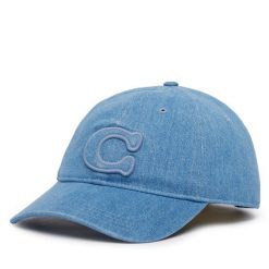 Czapka z daszkiem Coach. Niebieskie czapki damskie Coach, bez wzorów. Za 209.99 zł.