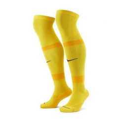 Skarpety piłkarskie Nike MatchFit CV1956-719. Żółte skarpety męskie Nike, bez wzorów, z materiału. Za 75.70 zł.