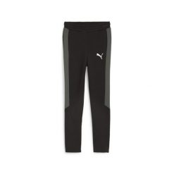 Młodzieżowe spodnie dresowe EVOSTRIPE PUMA Black. Czarna spodnie dresowe damskie Puma, bez wzorów, z dresówki, młodzieżowe. Za 140.99 zł.