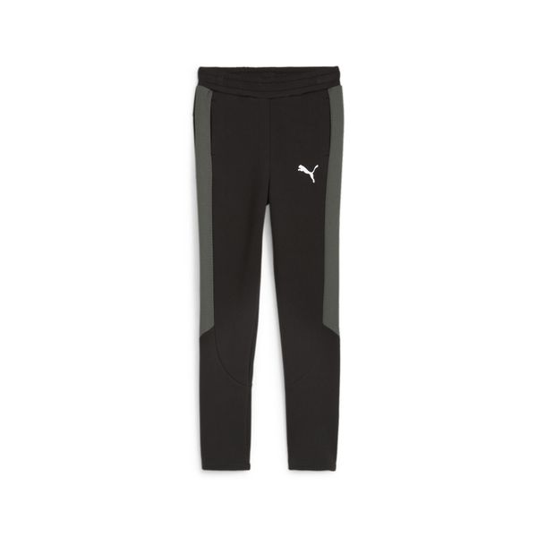 Młodzieżowe spodnie dresowe EVOSTRIPE PUMA Black. Czarna spodnie dresowe damskie Puma, bez wzorów, z dresówki, młodzieżowe, na jogę i pilates. Za 140.99 zł.