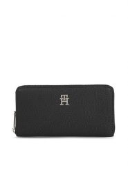 Tommy Hilfiger Portfel Th Emblem Large Za AW0AW15181 Czarny. Czarne portfele damskie Tommy Hilfiger, ze skóry. Za 229.99 zł.